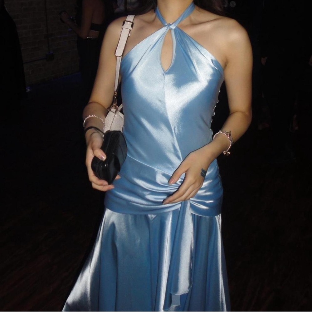 Blue satin dress vintage